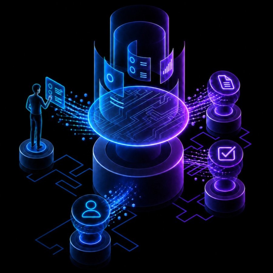 Luminous AI network sphere with connected nodes and stars