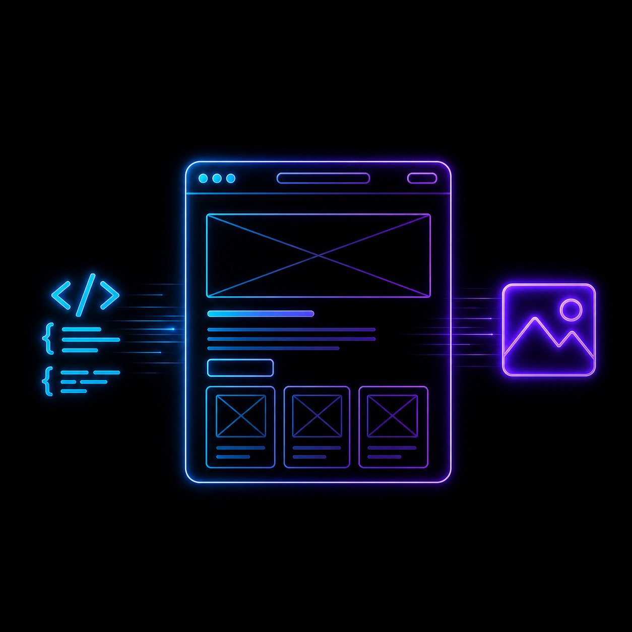 AI unifying website design, copywriting, and media on one page